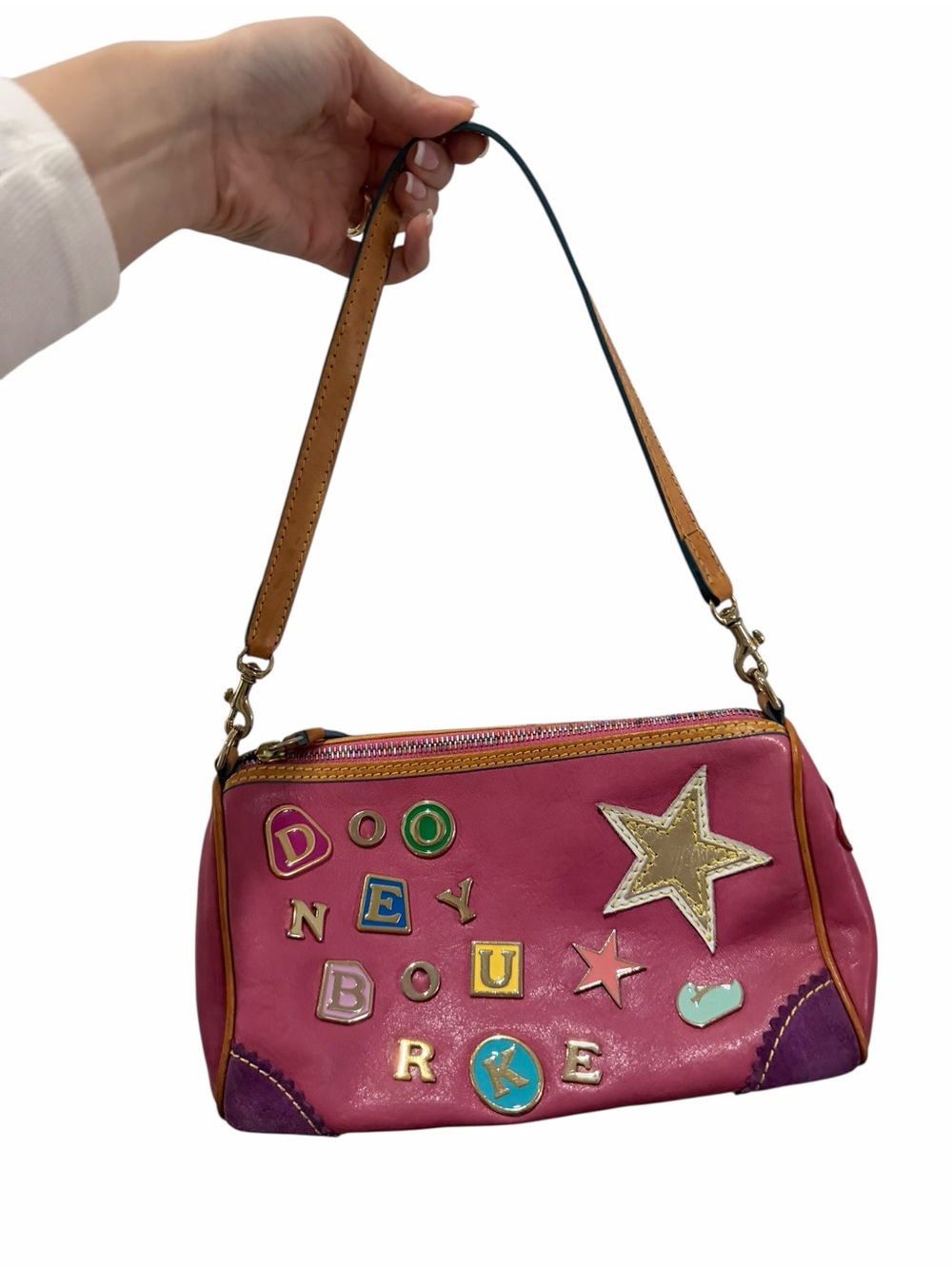 Dooney & Bourke Lindsay Lohan Pink Y2K Charms Bag Multi Color #2 Vintage RARE